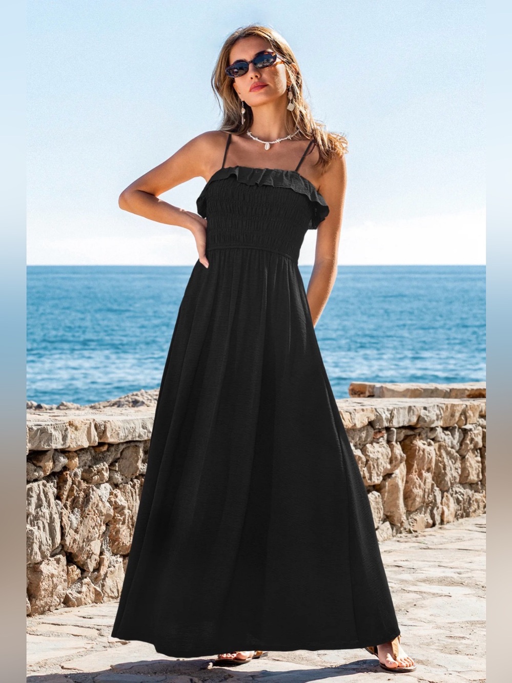 Cupshe Abundance Black Maxi Dress